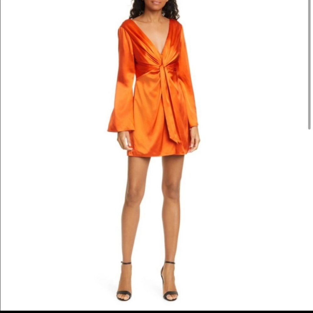 NWT Cinq A Sept Caelan Silk Dress in Blood Orange Size 0